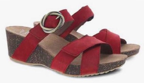 Dansko Women's Susie Red Milled Nubuck Sandal 3420-040300