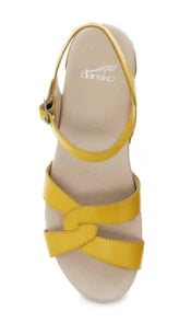 Dansko Yellow Karmen Burnished Calf Ladies Sandals KARMEN-YELLOW