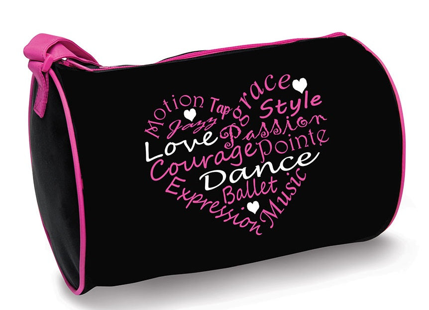 Danzhuz Dance Words In A Heart Shape Duffel Bag B730