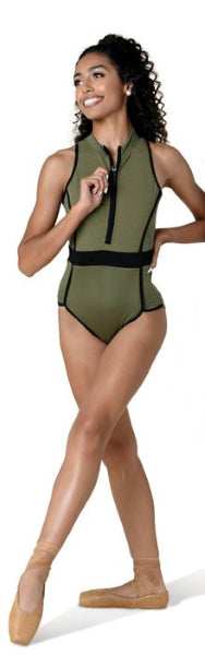 Danznmotion Olive Madison Scuba Style Leotard 22129A-OLV