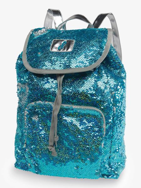 Danznmotion Turquoise and Silver Sequin Backpack Dance Bag B20524