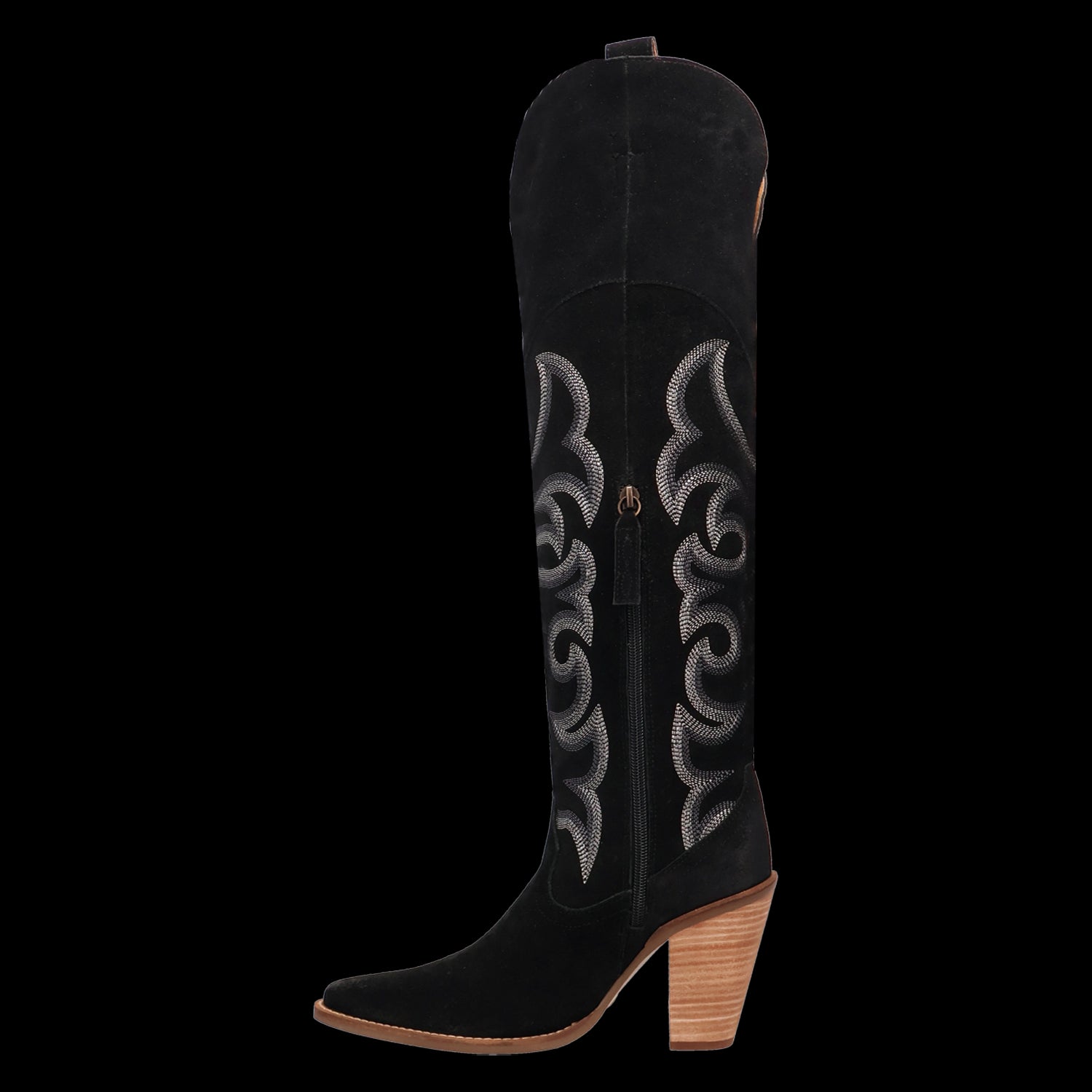 Dingo Black/Black Primadonna Suede Snip Toe Knee High Women's Western Boots DI2190-BLK