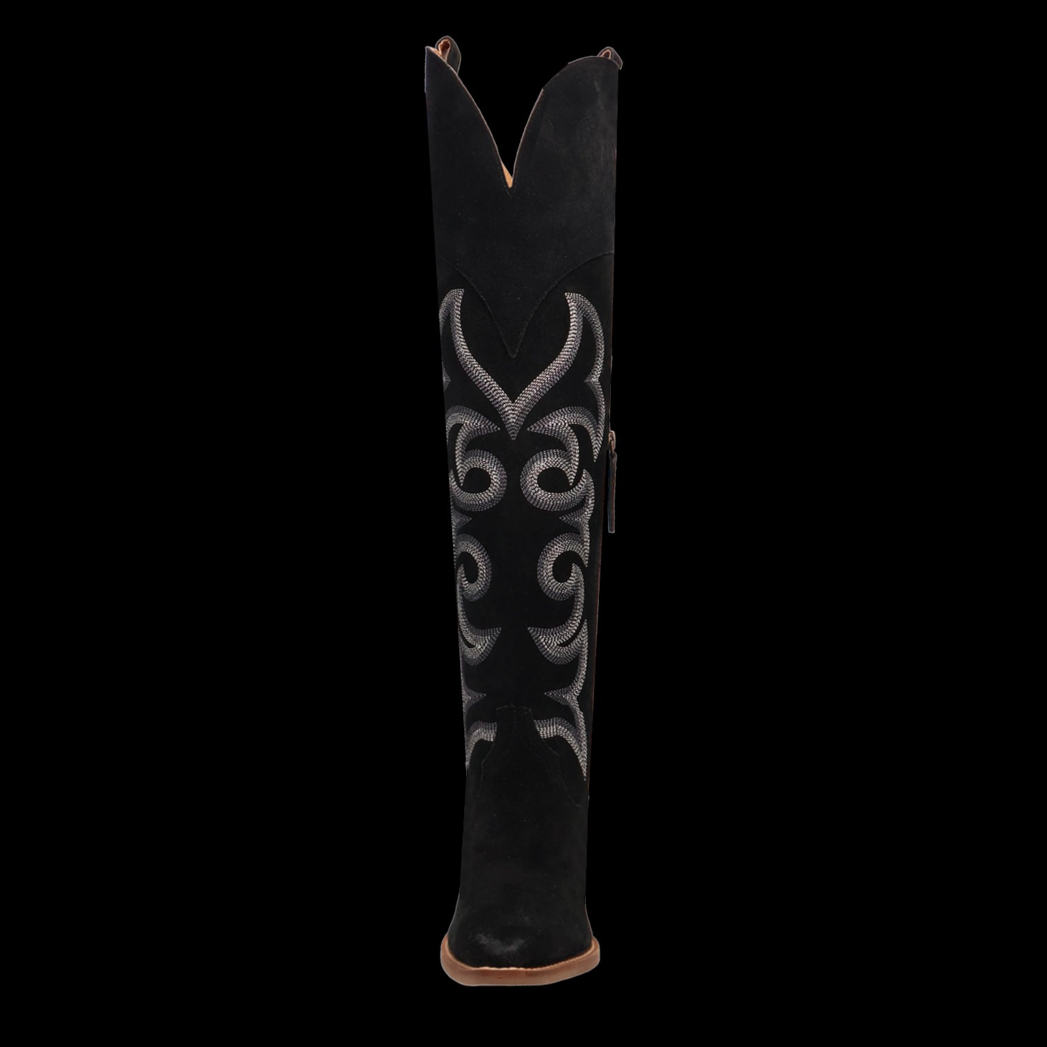 Dingo Black/Black Primadonna Suede Snip Toe Knee High Women's Western Boots DI2190-BLK