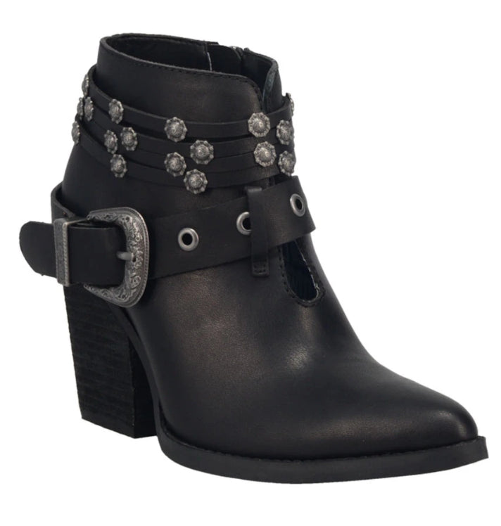 Dingo Black Born to Run Ladies Leather Booties DI242