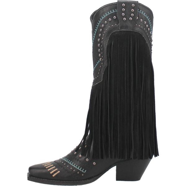 Dingo Black Gypsy Womens Fringe Western Boots DI737-BLACK