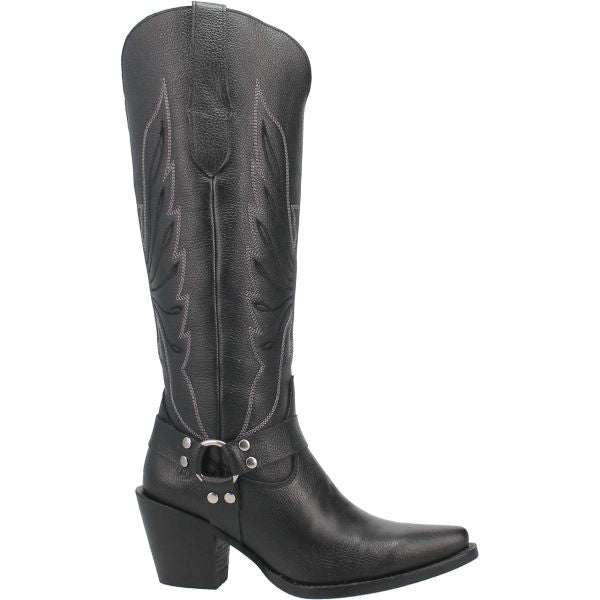 Dingo Black Heavens To Betsy Women's 16 Inch Snip Toe Western Harness Boots DI926-BLACK