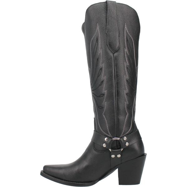 Dingo Black Heavens To Betsy Women's 16 Inch Snip Toe Western Harness Boots DI926-BLACK