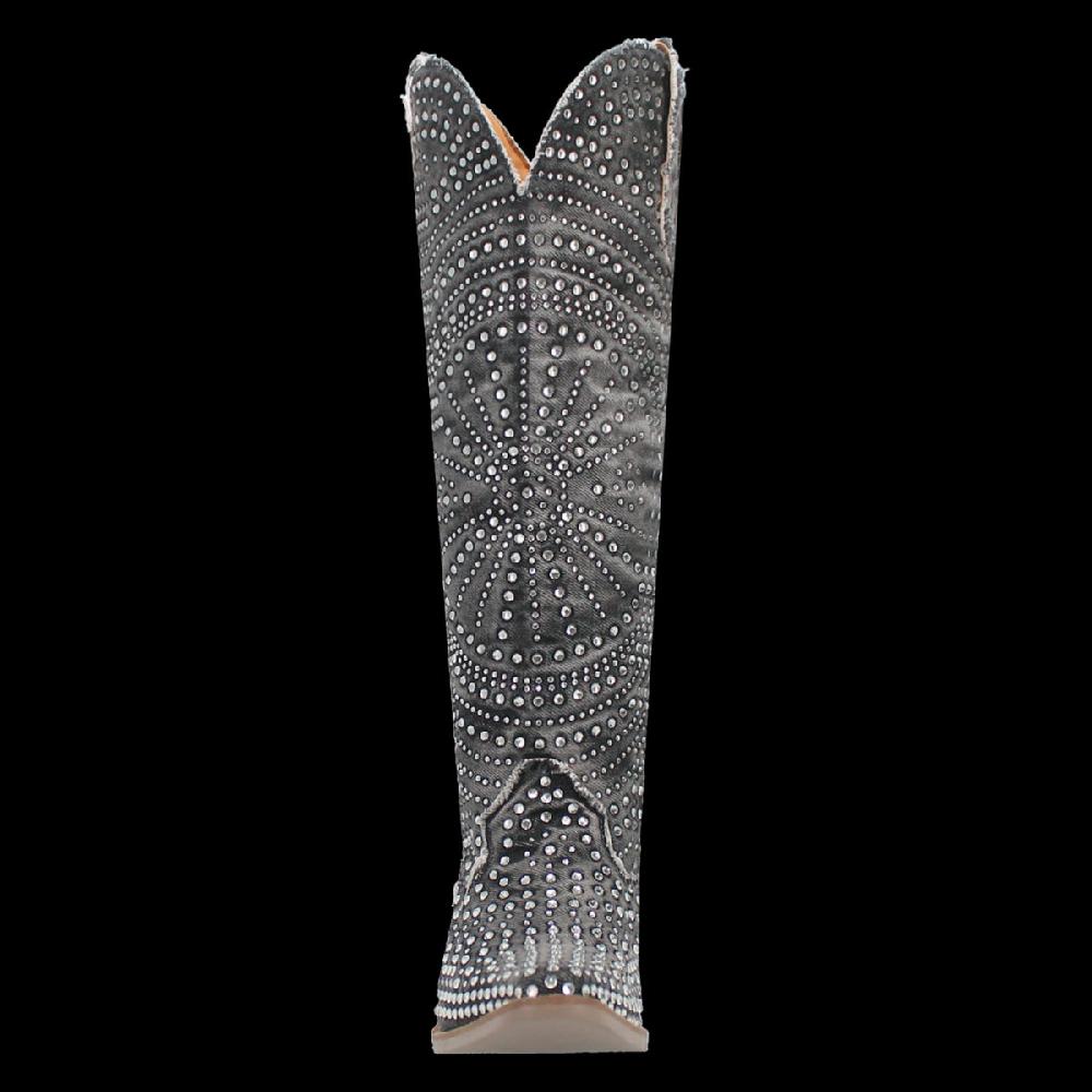 Dingo Black Honkytonk Honey 15 Inch Women's Snip Toe Western Boots DI162-BLACK