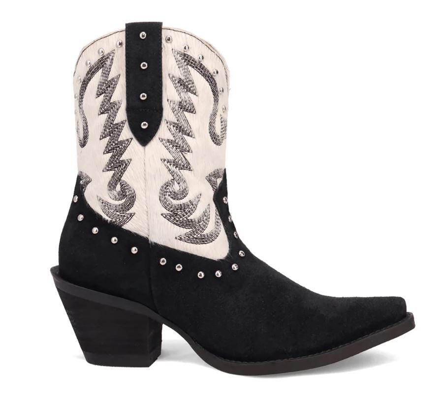 Dingo Black Rodeo Queen Women's Snip Toe Hair On Western Boots DI2222-BLACK