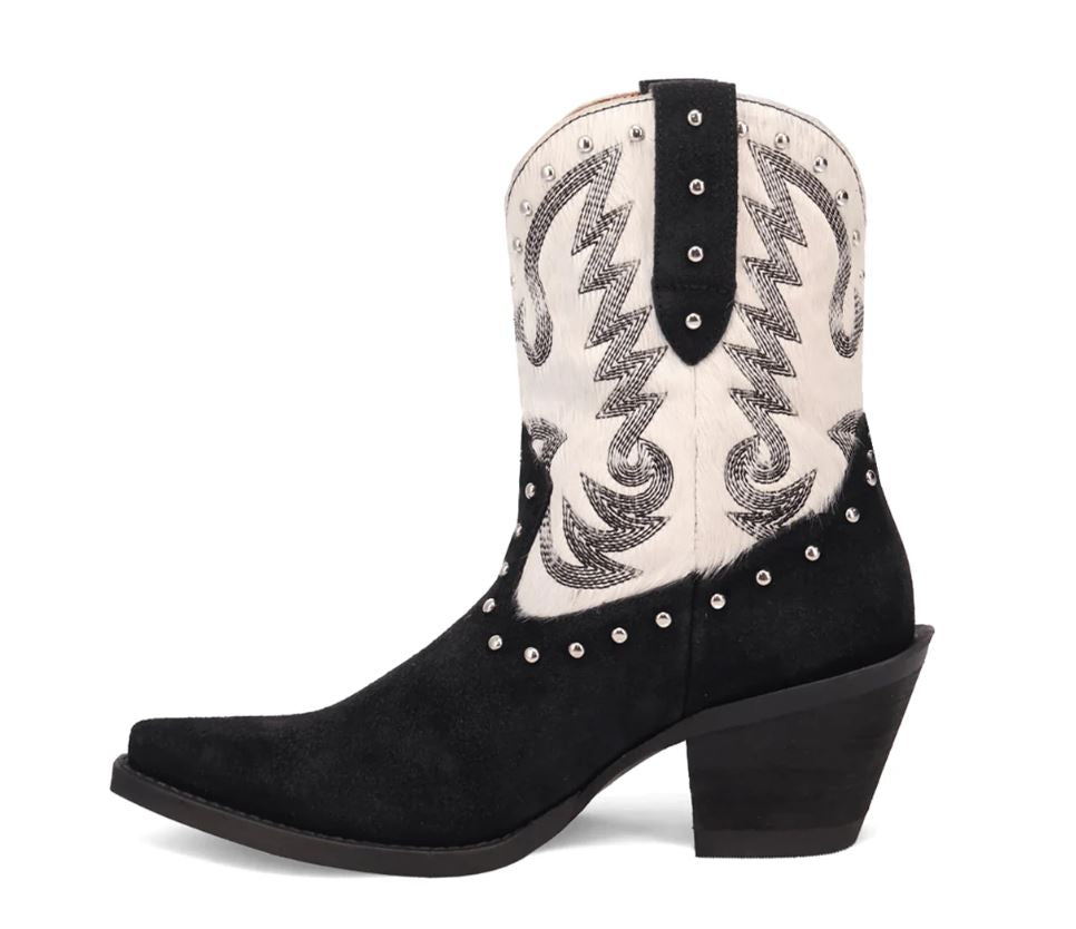 Dingo Black Rodeo Queen Women's Snip Toe Hair On Western Boots DI2222-BLACK