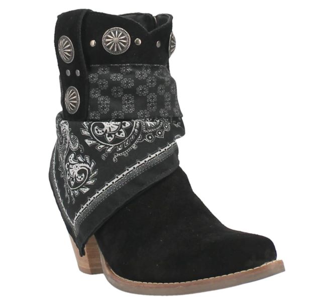 Dingo Black Women's 7 inch Snip Toe Boots DI184-BLACK