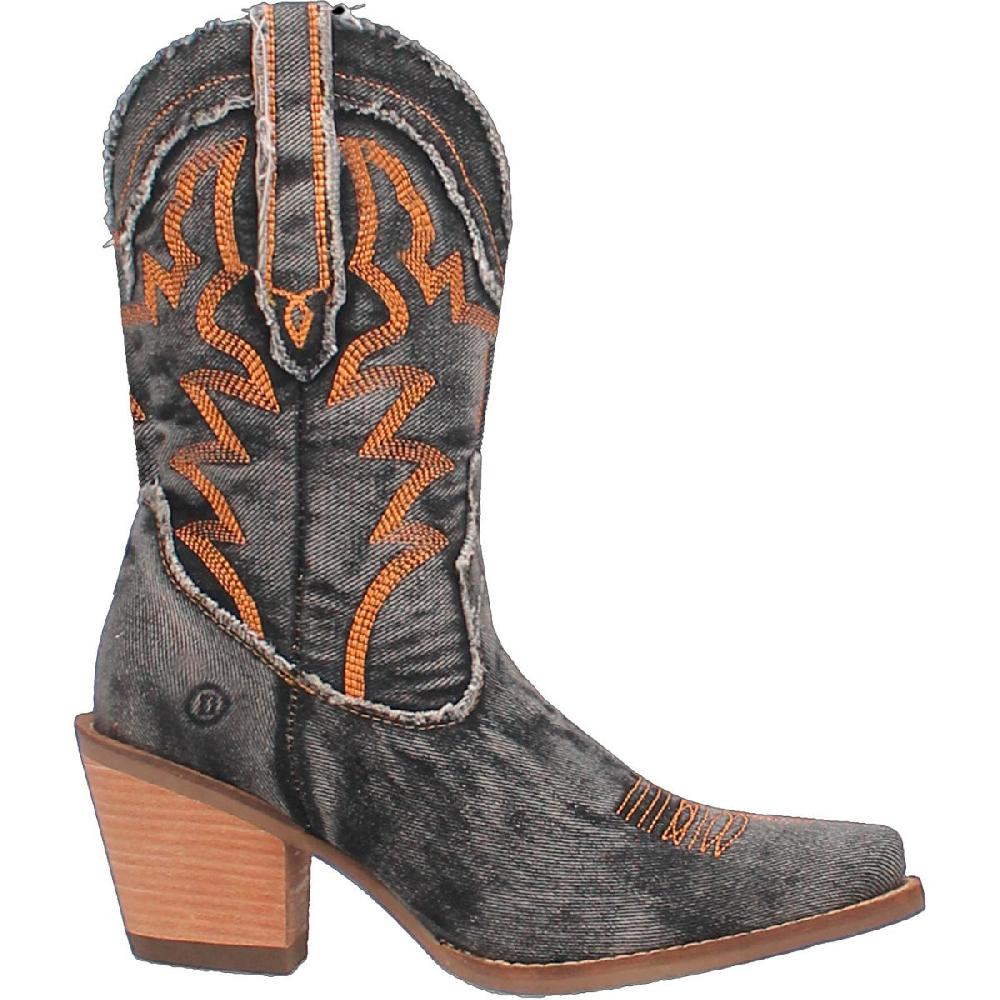 Dingo Black Y'all Need Dolly 9 Inch Almond Toe Women's Western Boots DI950-BLACK