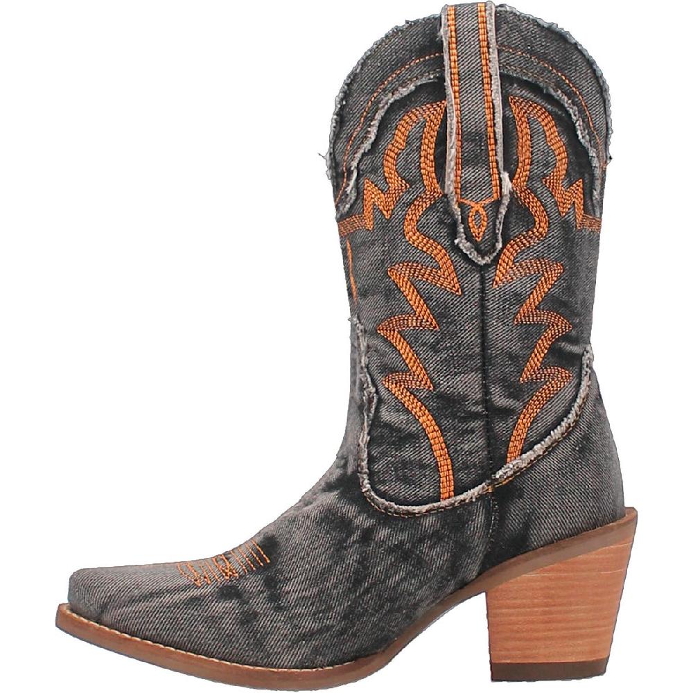 Dingo Black Y'all Need Dolly 9 Inch Almond Toe Women's Western Boots DI950-BLACK