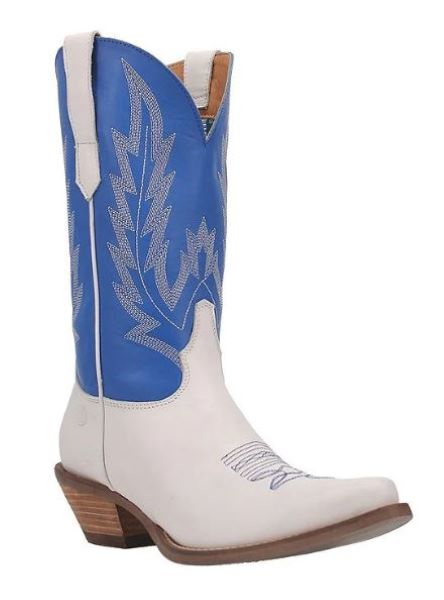 Dingo Blue and White Hold Yer Horses Womens Western Boots DI912-BLUE
