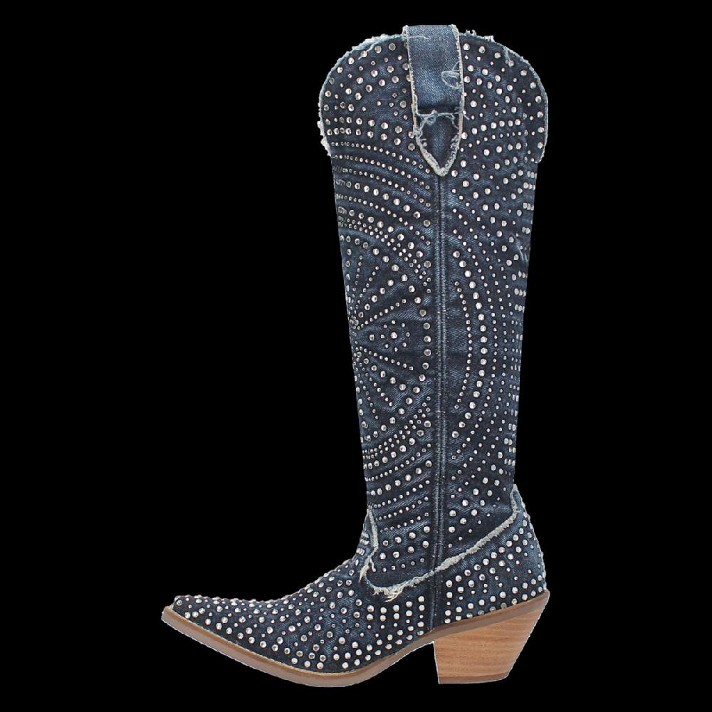 Dingo Blue Honkytonk Honey 15 Inch Women's Snip Toe Western Boots DI162-BLUE