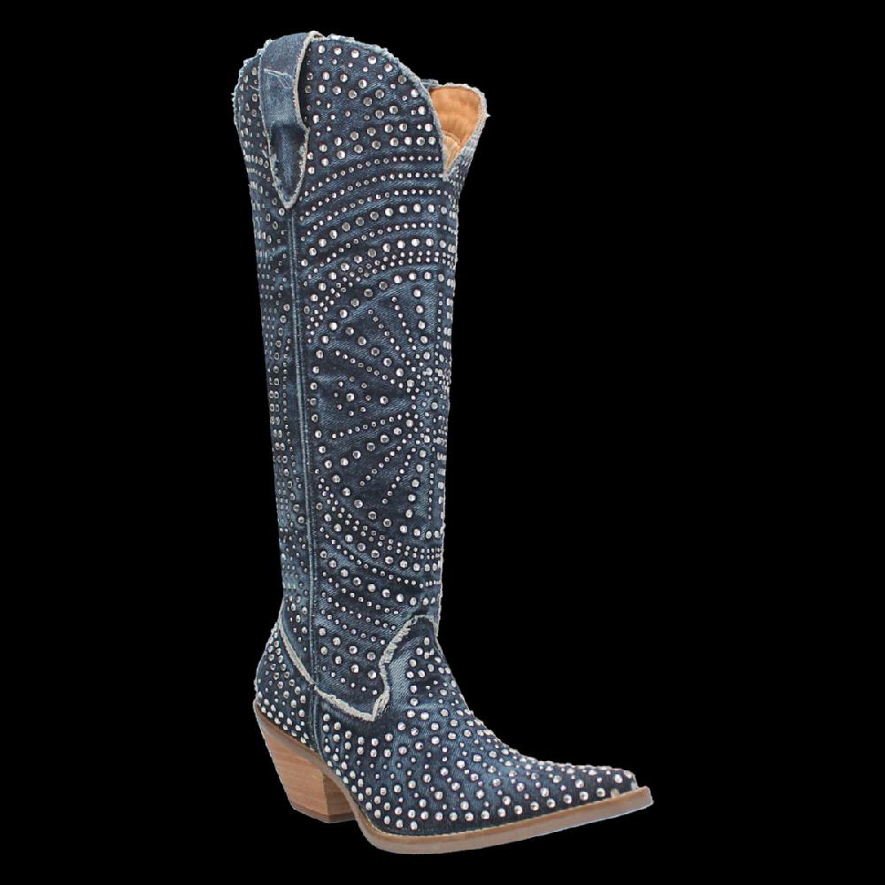 Dingo Blue Honkytonk Honey 15 inch Women's Snip Toe Western Boots DI162-BLUE