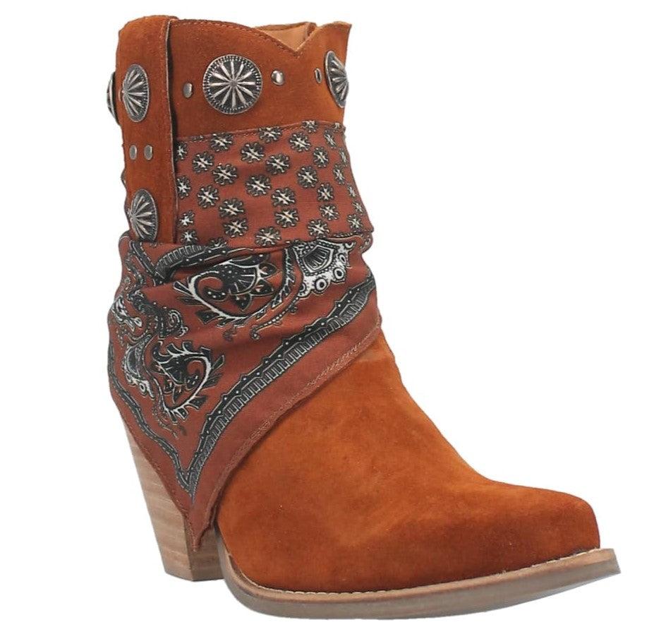 Dingo Brown Bandida 7 inch Snip Toe Women's Boots DI184-BROWN