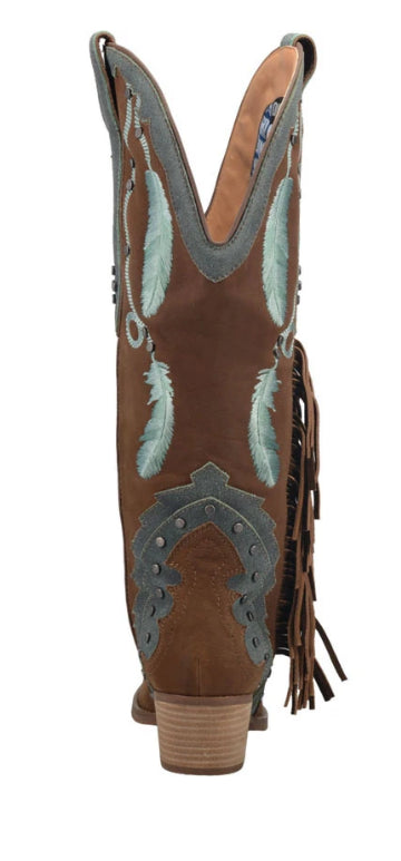 Dingo Brown/Blue Dreamcatcher Ladies Boots DI267-BRN