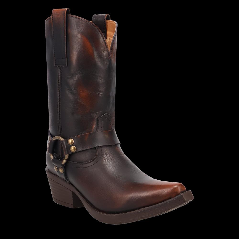 Dingo Brown/Brown Ride A Way Women's Snip Toe Leather Western Boots DI2229-BRN