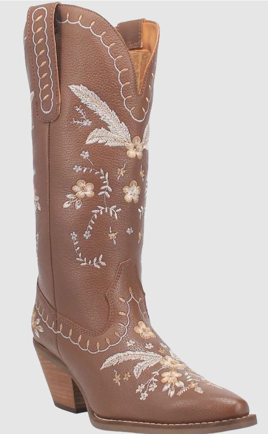 Dingo Brown Full Bloom Women's Almond Toe Western Boots DI939