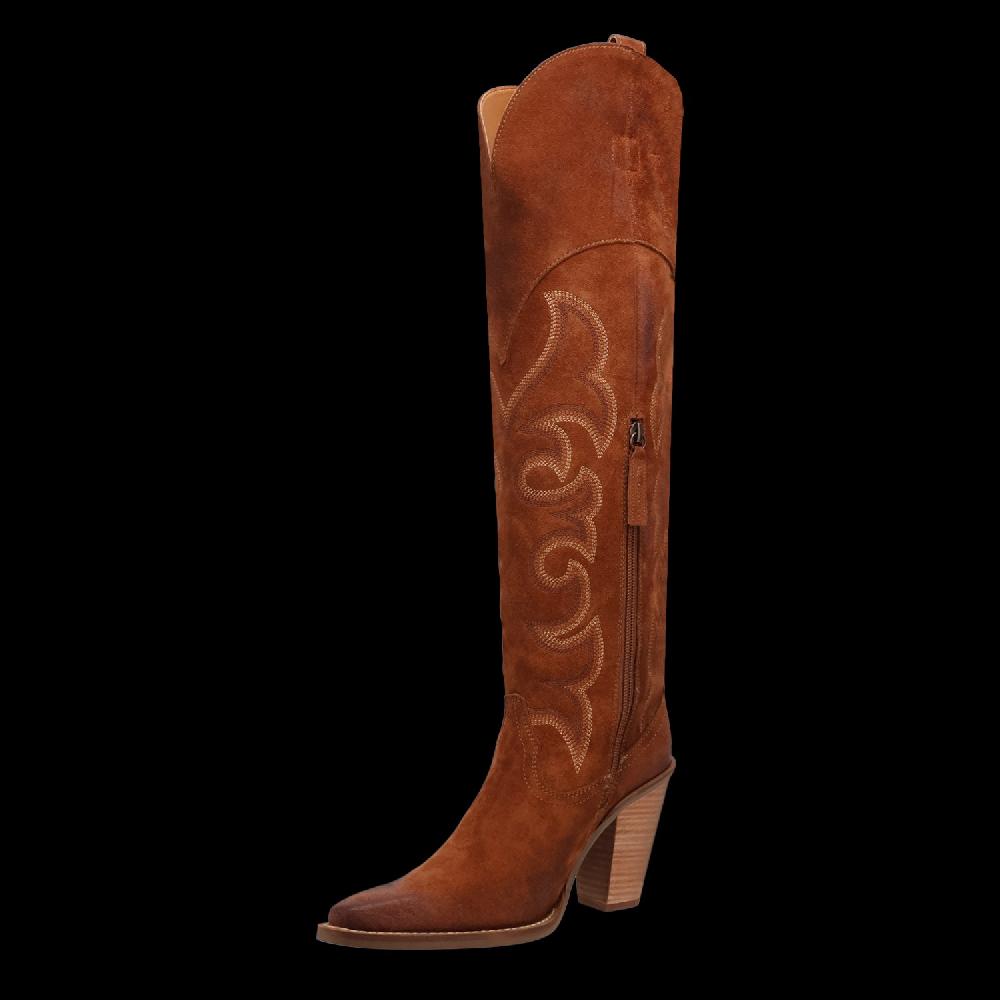 Dingo Brown Primadonna Suede Women's Knee High Western Boots DI2190-BRN