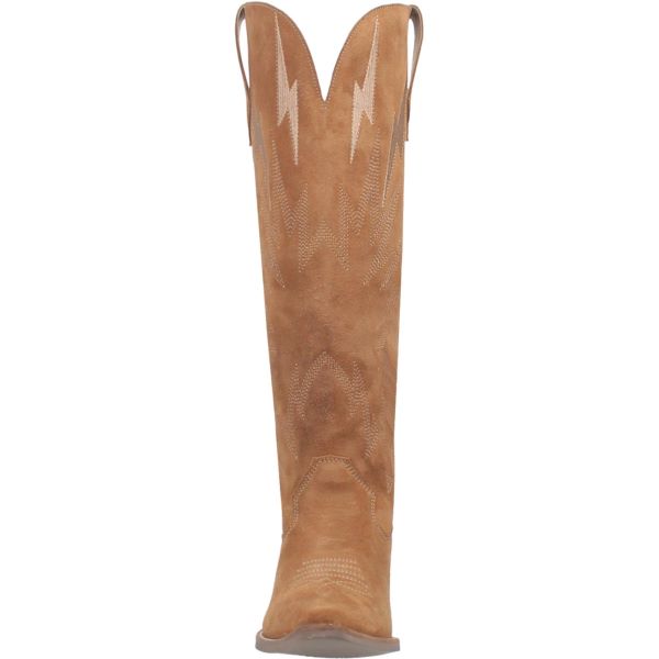 Dingo Camel Thunder Road Women's 16 Inch Snip Toe Suede Western Boots DI597-CAMEL