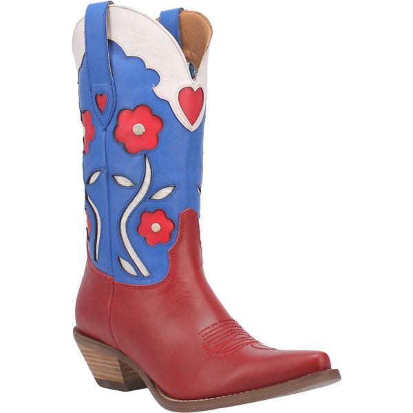 Dingo Cranberry Comin Up Roses Womens Western Boots DI918-CRANBERRY
