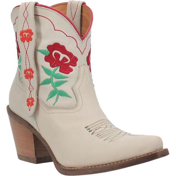 Dingo Cream Play Pretty Womens Floral Western Boots DI766-CREAM