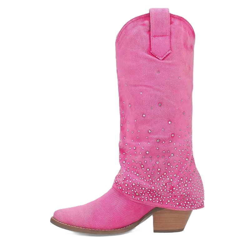 Dingo Eye Candy Pink Rhinestone Women's Tall Western Boots DI177
