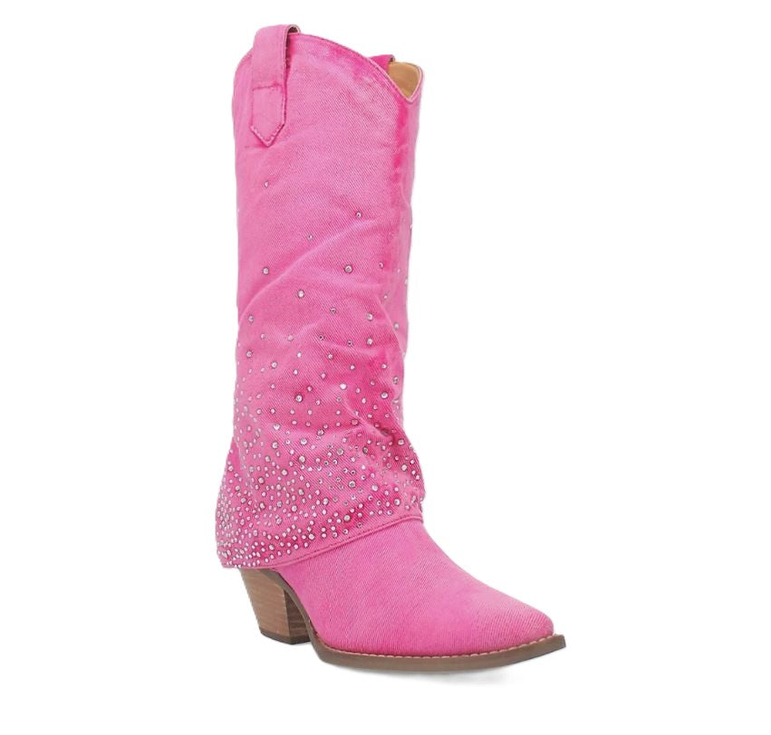 Dingo Eye Candy Pink Rhinestone Women's Tall Western Boots DI177