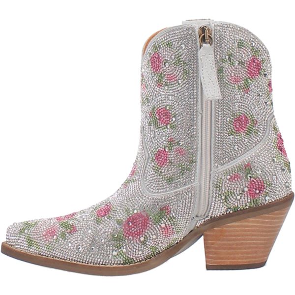 Dingo Floral Print Multi Color Rhinestone Cowgirl Women's Almond Toe Western Boots DI577-MULTI