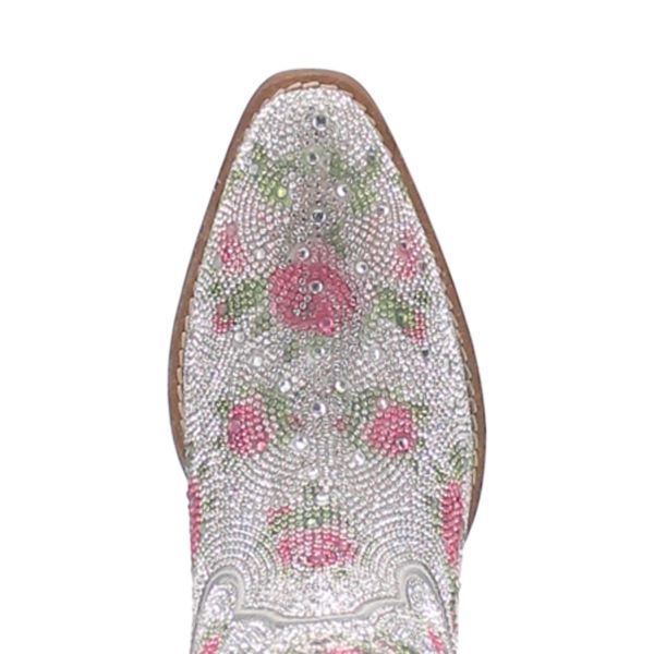 Dingo Floral Print Multi Color Rhinestone Cowgirl Women's Almond Toe Western Boots DI577-MULTI