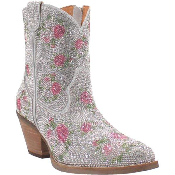 Dingo Floral Print Multi Color Rhinestone Cowgirl Women's Almond Toe Western Boots DI577-MULTI