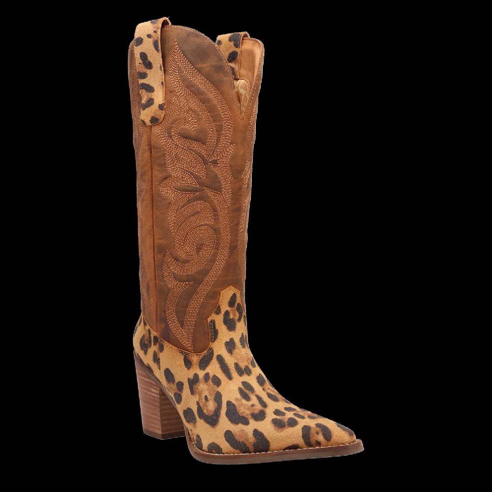 Dingo Leopard Hensley Women's 13 Inch Snip Toe Leather Boots DI2246-LEOPARD