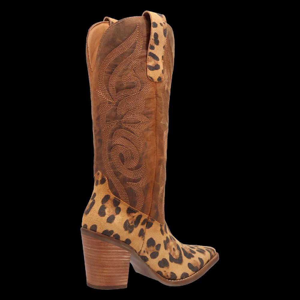 Dingo Leopard Hensley Women's 13 Inch Snip Toe Leather Boots DI2246-LEOPARD