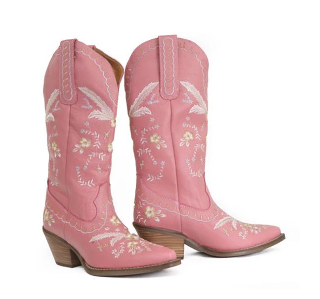 Dingo Pink Full Bloom Womens Almond Toe Western Boots DI939