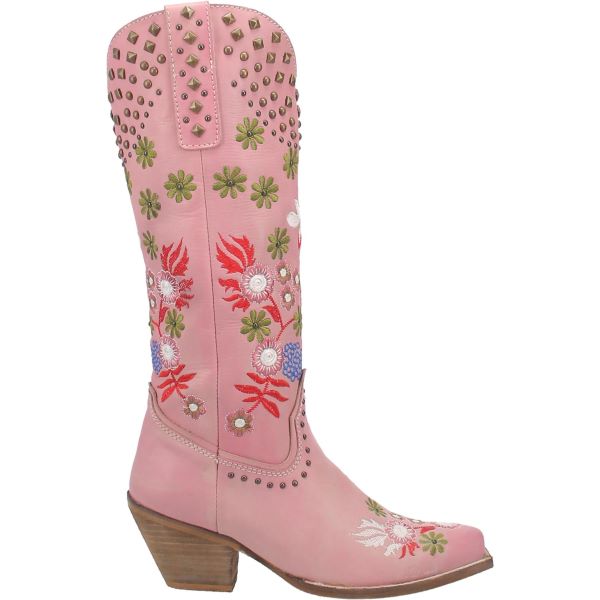 Dingo Pink Poppy Womens Floral Western Boots DI732-PINK