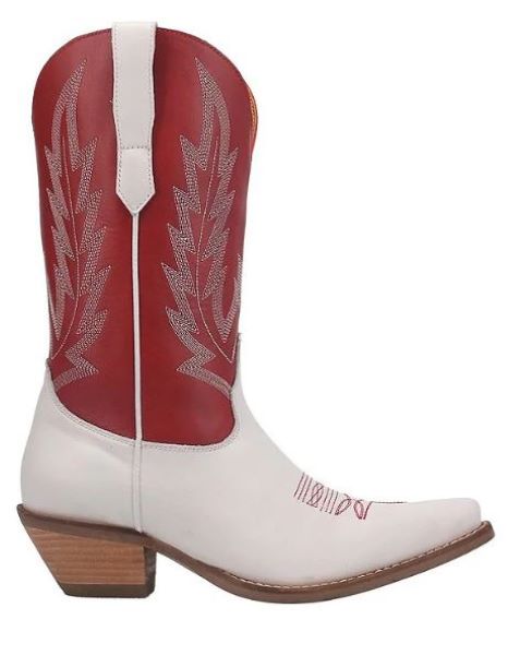 Dingo Red And White Hold Yer Horses Womens Western Boots DI912-RED