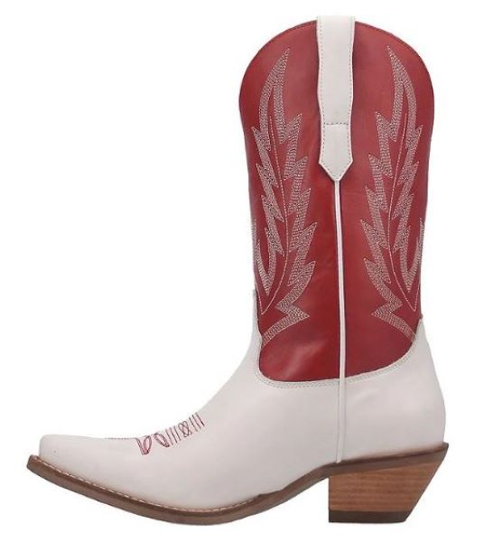 Dingo Red And White Hold Yer Horses Womens Western Boots DI912-RED
