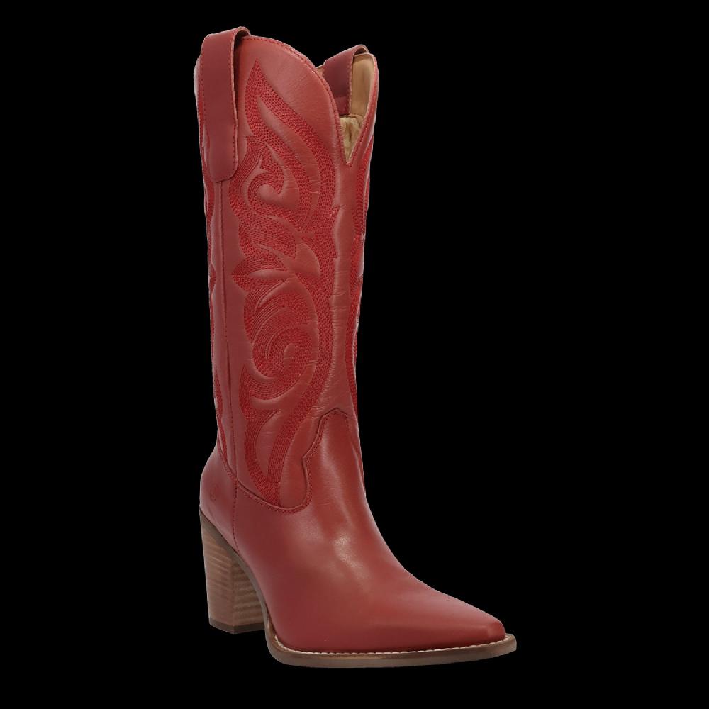 Dingo Red Hensley Women's 13 Inch Snip Toe Leather Boots DI2246-RED