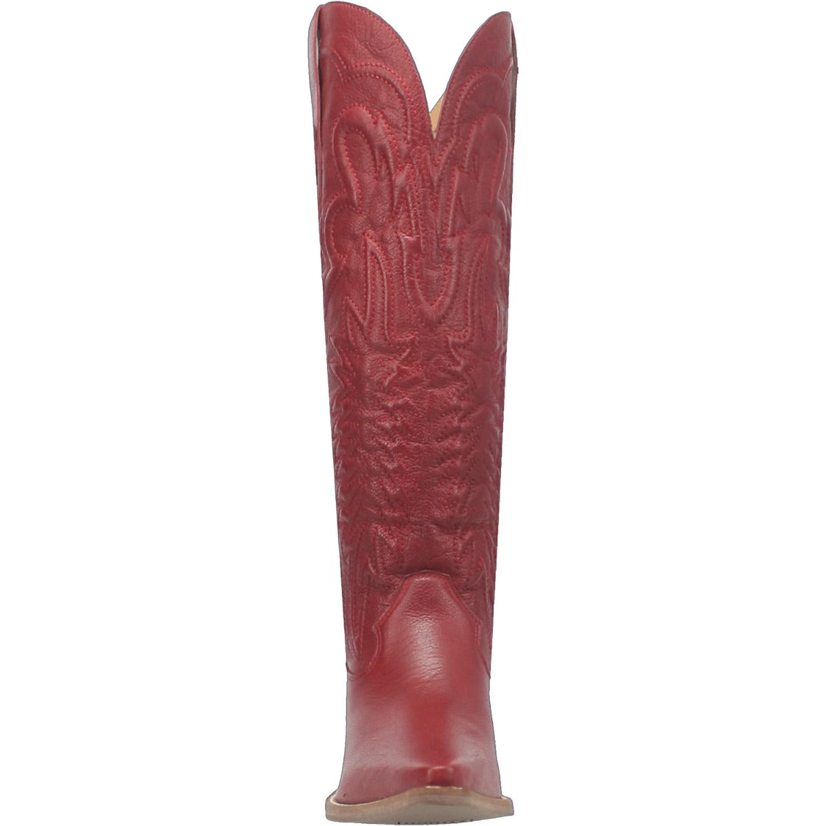 Dingo Red Raisin Kane Women's 17 Inch Leather Snip Toe Western Boots DI167-RED