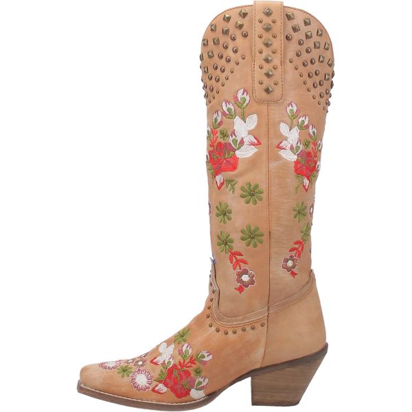 Dingo Tan Poppy Floral Womens Western Boots DI732-TAN