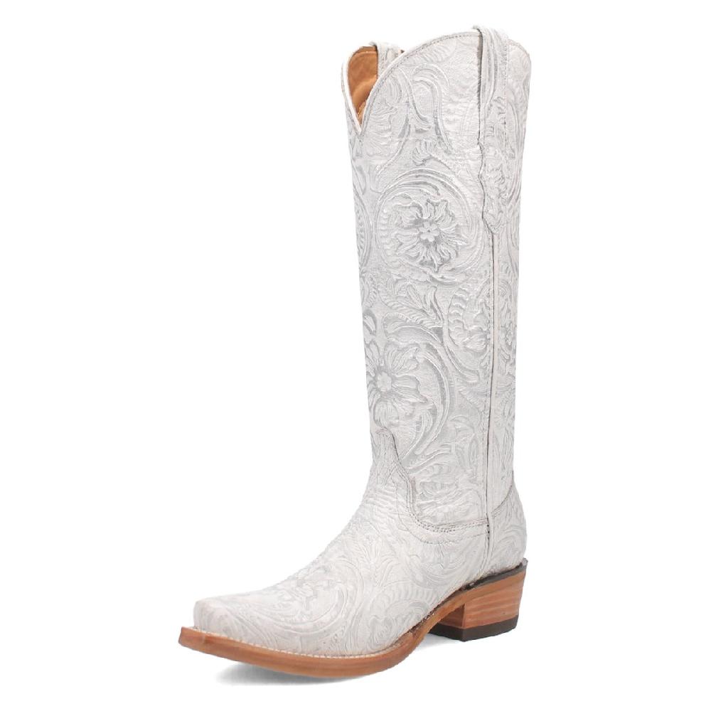 Dingo Tooled White Bellona 15 Inch Women's Leather Western Boots DI216-WHITE