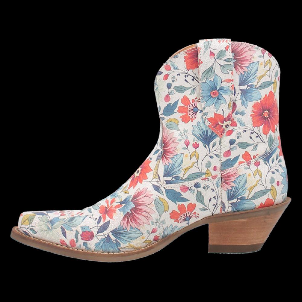 Dingo White (Floral) Pixie Rose Women's 7 Inch Snip Toe Western Boots DI178-WHITE