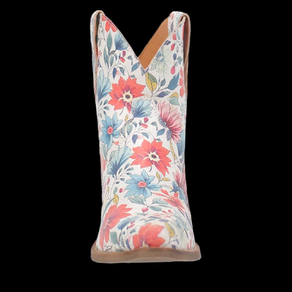Dingo White (Floral) Pixie Rose Women's 7 Inch Snip Toe Western Boots DI178-WHITE