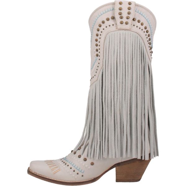 Dingo White Gypsy Fringe Womens Boots DI737-WHITE