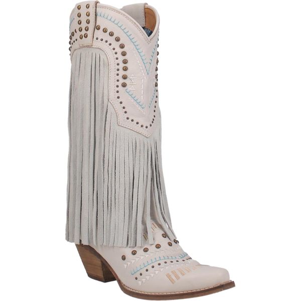 Dingo White Gypsy Fringe Womens Boots DI737-WHITE