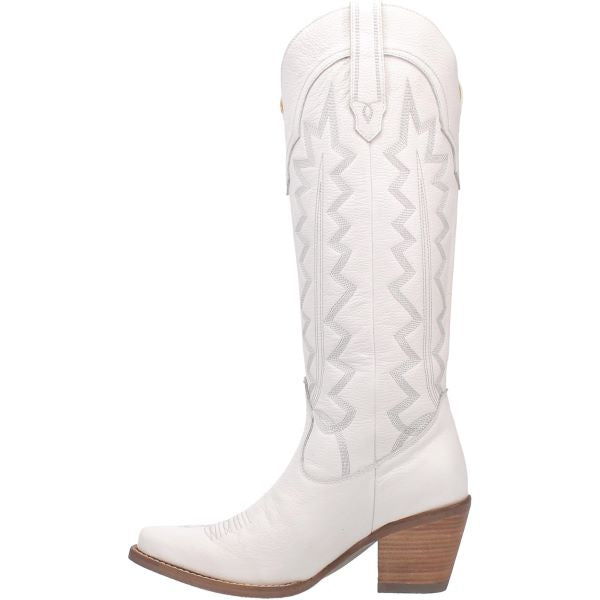 Dingo White High Cotton Women's Tall 16 Inch Snip Toe Western Boots DI936-WHITE