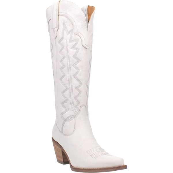 Dingo White High Cotton Women's Tall 16 inch Snip Toe Western Boots DI936-WHITE
