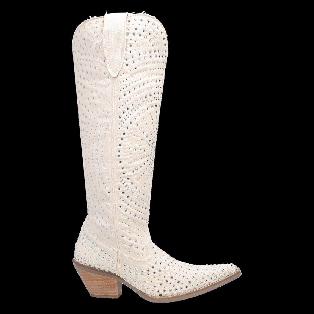 Dingo White Honkytonk Honey 15 Inch Women's Snip Toe Western Boots DI162-WHITE